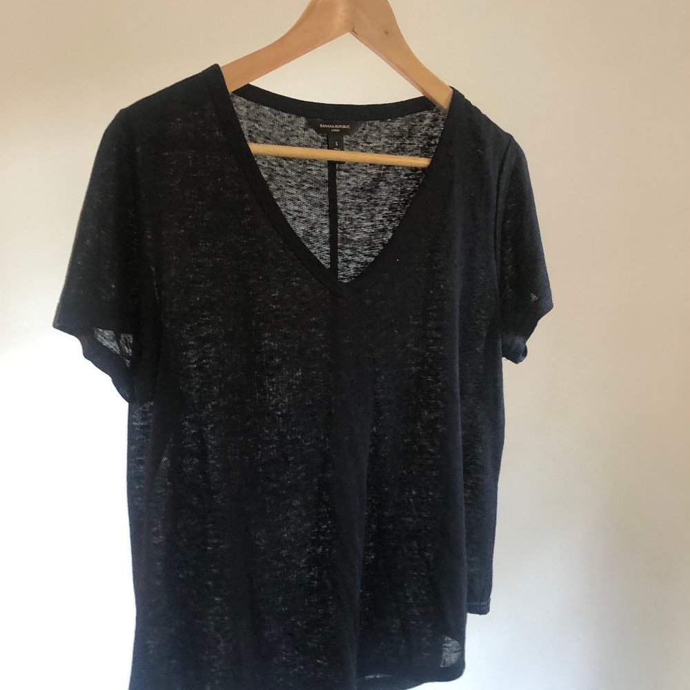 Black Linen Tee